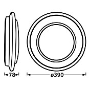Ledvance Orbis Led-plafondlamp, rond Berlin (24 W, Ø x h: 39 x 7,8 cm, Zilver, Warm wit) | BAUHAUS