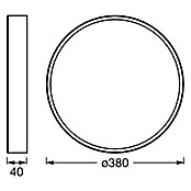 Ledvance Orbis Led-plafondlamp, rond Slim Moia (24 W, Ø x h: 38 x 4 cm, Wit, Warm wit) | BAUHAUS