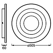 Ledvance Led-plafondlamp, rond (42 W, Ø x h: 50,5 x 6 cm, Wit, Warm wit) | BAUHAUS