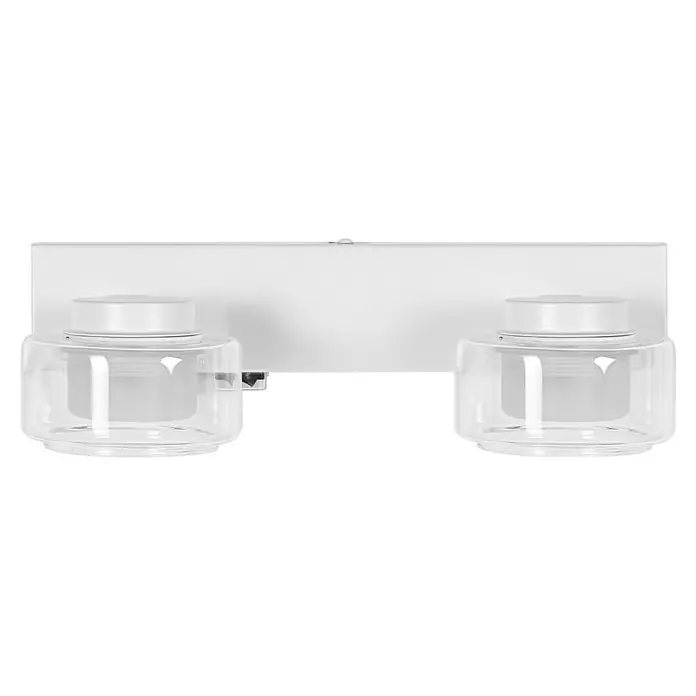 Ledvance Orbis LED-Wandleuchte Flame - 11 W, L x B x H: 30 x 13 x 9 cm, Weiß, Warmweiß, 2 Stk. - Moderne weiße Wandleuchte mit zwei transparenten Glaslampenschirmen, die ein minimalistisches und elegantes Design für Innenräume bietet.