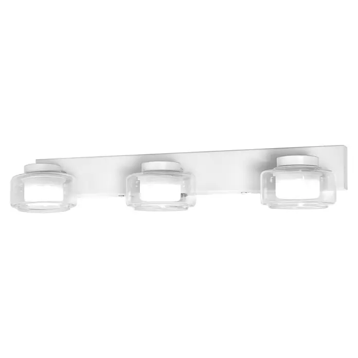 Ledvance Orbis LED-Wandleuchte Flame - 16,5 W, L x B x H: 50 x 13 x 9 cm, Weiß, Warmweiß, 3 Stk. - Weiße Badezimmerleuchte mit drei klaren Glasschirmen, ideal für modernes Baddesign. Sorgt für helle, gleichmäßige Ausleuchtung.