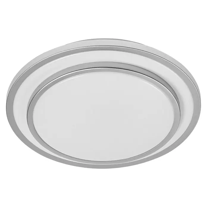Ledvance Orbis LED-Deckenleuchte rund Berlin - 16 W, Ø x H: 29,3 x 6,5 cm, Silber, Warmweiß - Elegante LED-Deckenleuchte mit modernem Design. Die silbernen Ringe umrahmen die weiße Leuchtfläche und sorgen für eine gleichmäßige Ausleuchtung.