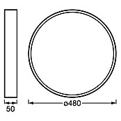 Ledvance Orbis Led-plafondlamp, rond Slim Moia (36 W, Ø x h: 48 x 5 cm, Zwart, Warm wit) | BAUHAUS