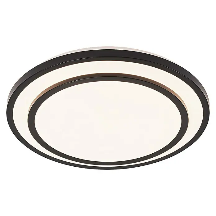 Ledvance Orbis LED-Deckenleuchte rund Berlin - 36 W, Ø x H: 49,2 x 8 cm, Schwarz, Warmweiß - Elegante Deckenleuchte mit schwarzem Rahmen und runder, strahlender Lichtfläche für moderne Innenräume. Perfekt für stilvolle Beleuchtung.