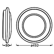 Ledvance Orbis Led-plafondlamp, rond Berlin (36 W, Ø x h: 49,2 x 8 cm, Zilver, Warm wit) | BAUHAUS