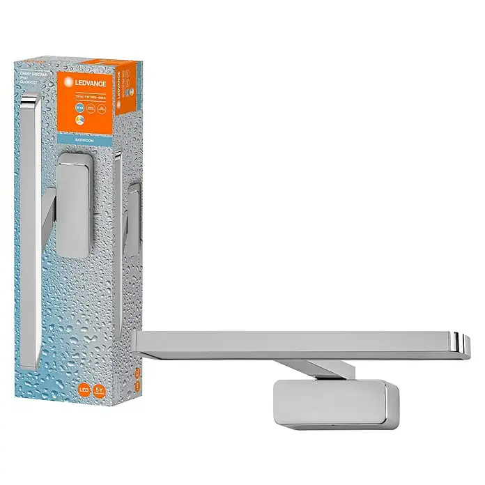 Ledvance Orbis LED-Spiegelleuchte Disc - 7 W, L x B x H: 40 x 12 x 7 cm, Chrome, Neutralweiß - LEDVANCE Orbis Disc Bar: Eine stilvolle LED-Badleuchte mit Chrom-Optik für modernes Ambiente und energieeffiziente Beleuchtung.