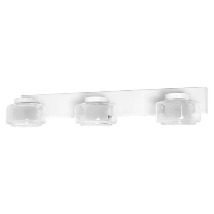 Ledvance Orbis LED-Wandleuchte Flame - 16,5 W, L x B x H: 50 x 13 x 9 cm, Weiß, Warmweiß, 3 Stk. - Ein weißes Badezimmerleuchte mit drei klaren Glasschirmen, die ein modernes und helles Ambiente schaffen. Elegantes Design für Ihr Zuhause.