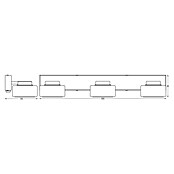 Ledvance Orbis Aplique de pared LED (16,5 W, L x An x Al: 50 x 13 x 9 cm, Cromo, Blanco cálido, 3 ud.) | BAUHAUS