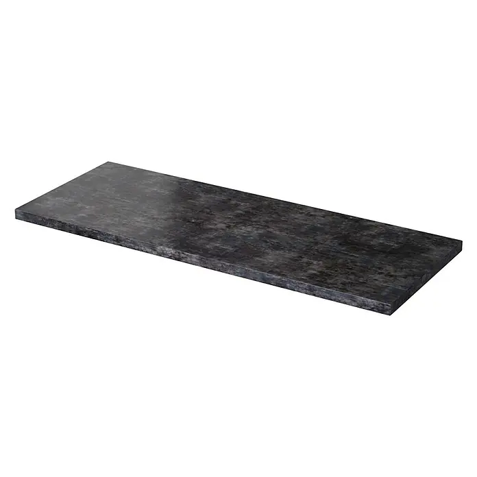 Camargue Espacio Waschtischplatte - 120 x 46 x 3,2 cm, Metallic - Elegante dunkle Arbeitsplatte aus Stein mit subtilen Texturen, ideal für moderne Küchen oder Badezimmer.