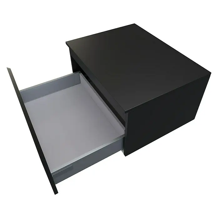 Camargue Espacio Unterschrank60 x 46 x 30 cm, Gama anthrazit matt - Schwarzer Nachttisch mit offener Schublade, der elegant und funktional ist. Perfekt für moderne Schlafzimmer.
