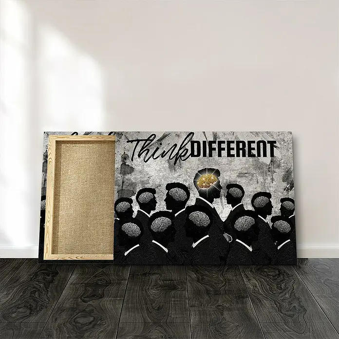 Dotcomcanvas Leinwandbild - Think Different, B x H: 120 x 90 cm - Leinwandbild "Think Different" mit stilvollem Motiv, das Individualität und kreatives Denken betont. Perfekt für inspirierende Raumgestaltung.