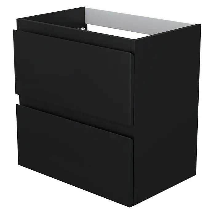 Camargue Espacio Waschtischunterschrank - 60 x 40 x 60 cm, 2 Schubkästen, Gama anthrazit matt - Schwarzer Badezimmerschrank mit zwei Schubladen zur stilvollen Aufbewahrung im Bad. Modernes Design für jedes Badezimmer.