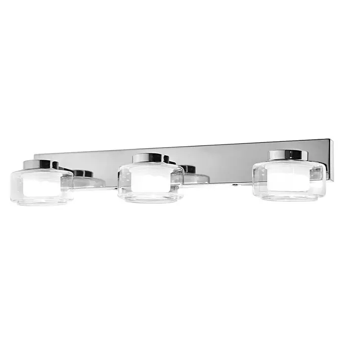 Ledvance Orbis LED-Wandleuchte Flame - 16,5 W, L x B x H: 50 x 13 x 9 cm, Chrome, Warmweiß, 3 Stk. - Moderne Chrom-Badezimmerleuchte mit drei klaren Glasschirmen für eine elegante Beleuchtung.