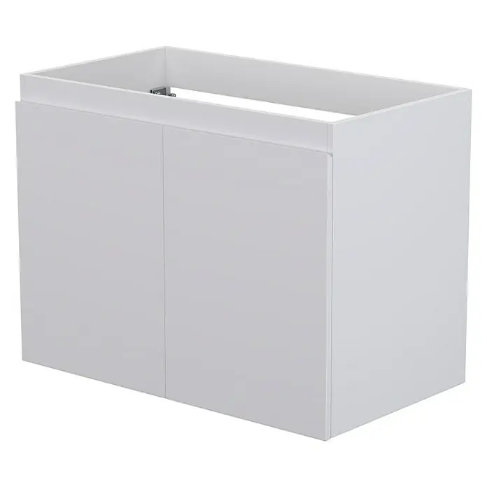 Camargue Espacio Waschtischunterschrank - 60 x 46 x 60 cm, 1 Einlegeboden, Gama weiß matt - Ein weißer, wandhängender Waschtischunterschrank mit zwei Türen. Der Schrank ist modern und minimalistisch gestaltet und bietet Stauraum im Badezimmer.