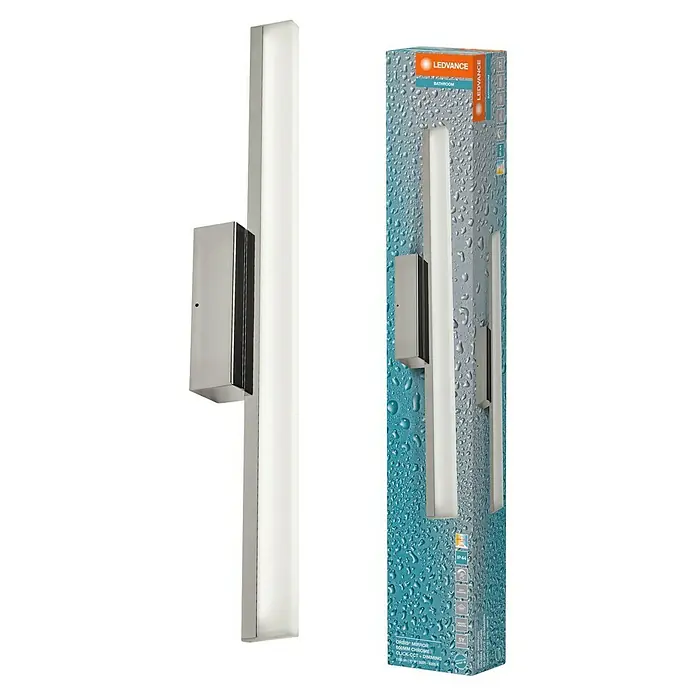 Ledvance Orbis Aplique LED para espejo - 10 W, L x An x Al: 60 x 8,8 x 5,7 cm, Cromo, Blanco cálido - Una luminaria LEDVANCE ORBIS MIRROR 600MM CHROME, combinando diseño moderno con alta funcionalidad, ideal para baños.