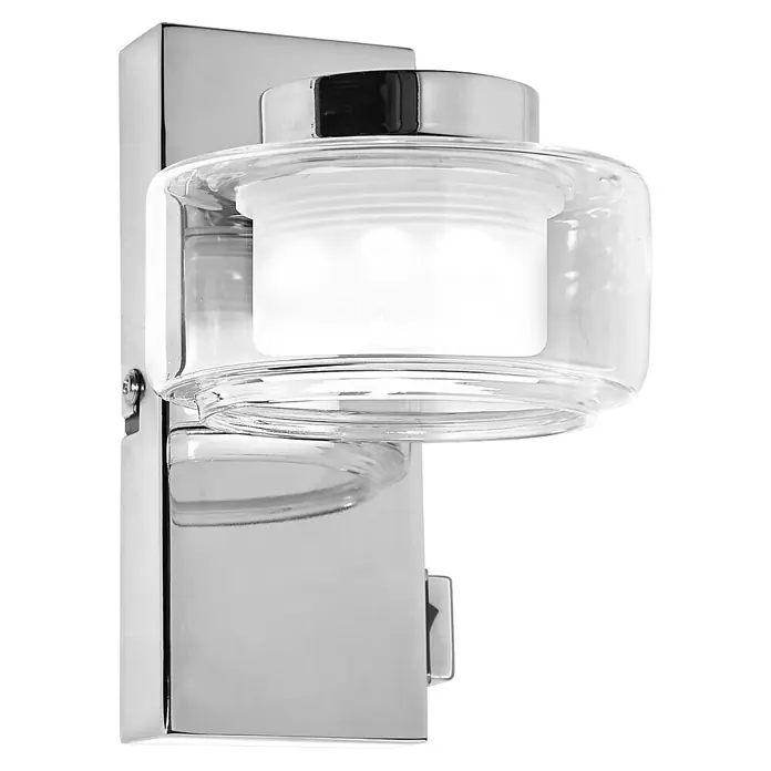 Ledvance Orbis LED-Wandleuchte Flame - 5,5 W, L x B x H: 10 x 13 x 15 cm, Chrome, Warmweiß, 1 Stk. - Wandleuchte mit Chromsockel und zylindrischem Glasschirm. Die Lampe strahlt ein helles, einladendes Licht aus und ist ein Blickfang.