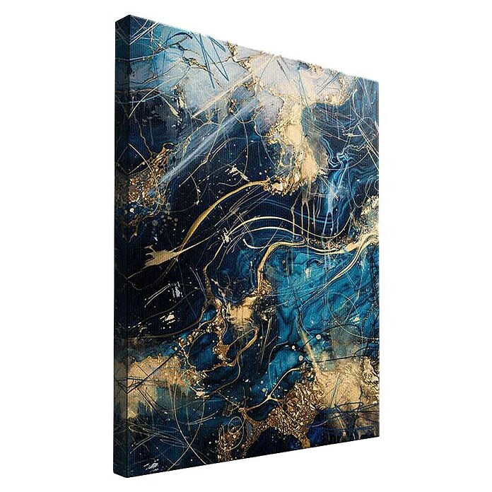 Dotcomcanvas Leinwandbild (Blue Thunder - Abstrakt, B x H: 60 x 80 cm) | BAUHAUS