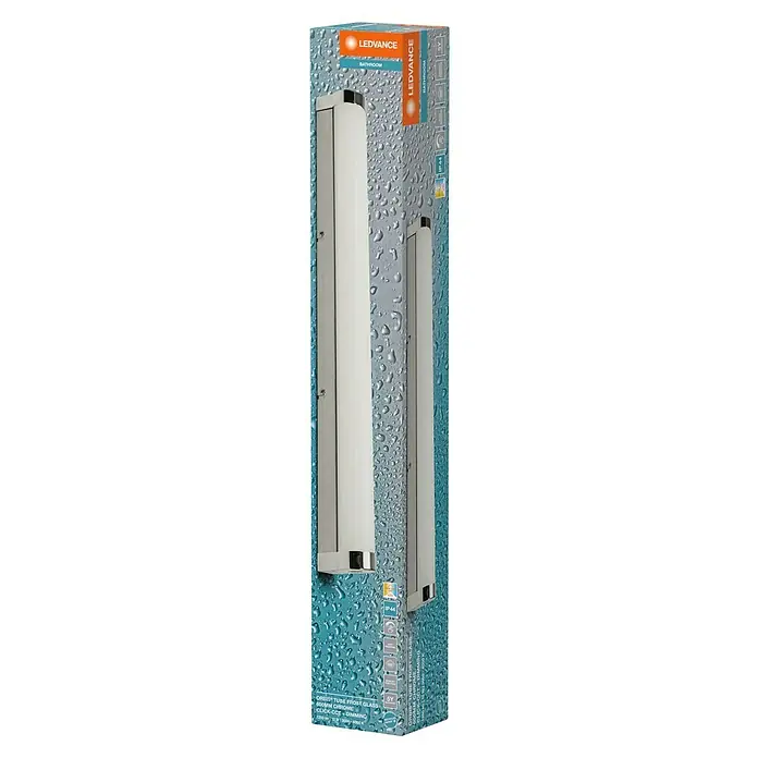 Ledvance Orbis LED-Spiegelleuchte Tube - 12 W, L x B x H: 60 x 7 x 5,4 cm, Chrome, Frostglas, Warmweiß - Ein LEDVANCE Badezimmerlicht mit Chrom-Akzenten und mattiertem Glas. Ideal für stilvolle Beleuchtung im Bad.