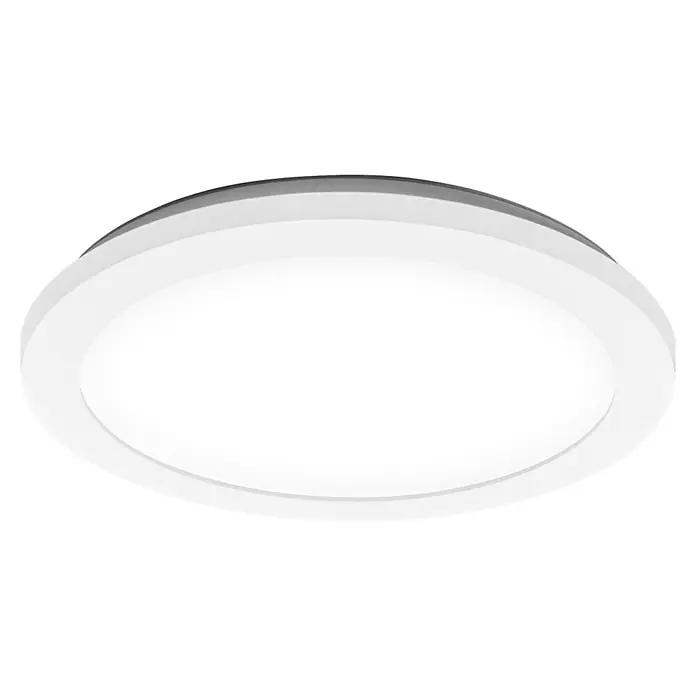 Ledvance Orbis LED-Deckenleuchte Disc - 22 W, Ø x H: 30 x 3 cm, Weiß, Warmweiß, Rund - Nahaufnahme einer runden, weißen LED-Deckenleuchte mit schlankem Design, ideal für moderne Innenräume und energieeffiziente Beleuchtung.