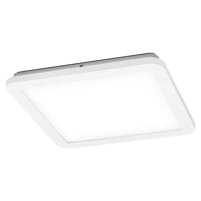 Ledvance Orbis LED-Deckenleuchte Disc - 22 W, Weiß, Warmweiß, Quadratisch - Nahaufnahme einer quadratischen, weissen LED-Deckenleuchte, die ein modernes und helles Ambiente für jeden Raum schafft.