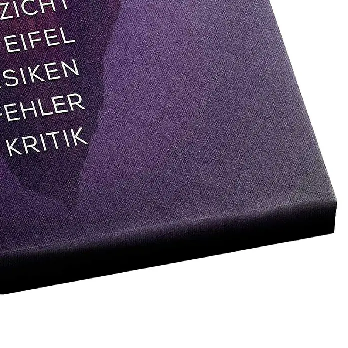 Dotcomcanvas Leinwandbild - Insel des Erfolgs, B x H: 75 x 100 cm - Nahaufnahme eines Buches mit dem Titel "Eifel", das sich mit Fehlern und Kritik auseinandersetzt, präsentiert in einem eleganten Design.