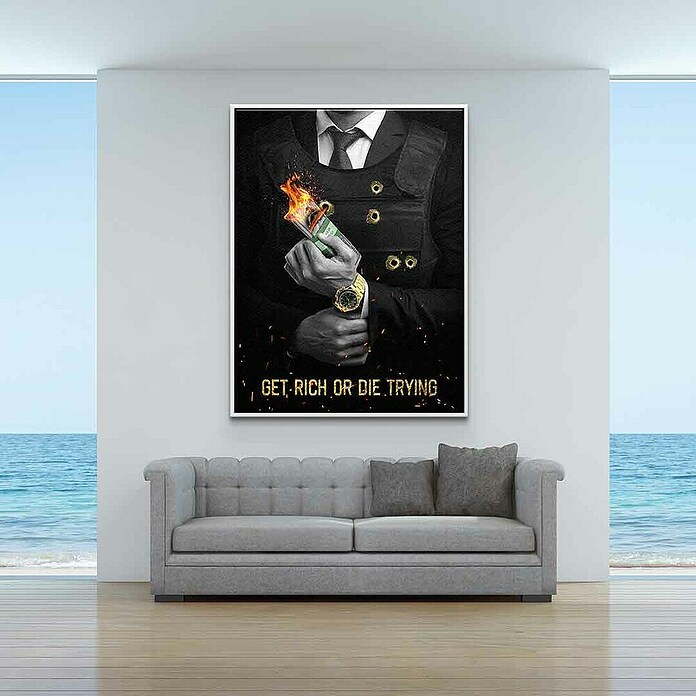 Dotcomcanvas Leinwandbild (Get Rich Or Die Trying, B x H: 150 x 200 cm) | BAUHAUS