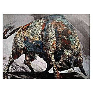 Dotcomcanvas Leinwandbild (Money Bull, B x H: 80 x 60 cm)