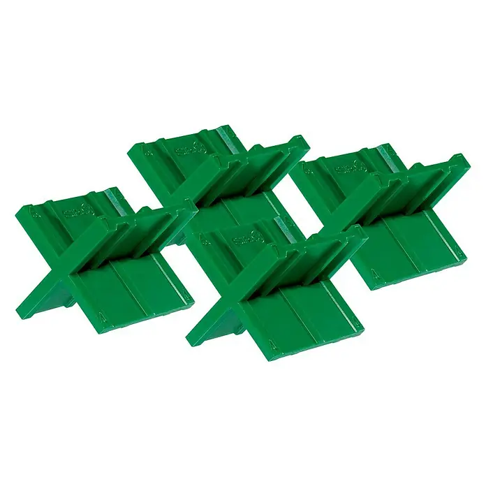 Spax Extras Brettrichter Kaiman Pro - Geeignet für: Terrassenbau - Vier grüne Kabelhalter in X-Form zur Kabelorganisation und -führung auf dem Schreibtisch oder im Büro, um Kabelsalat zu vermeiden.