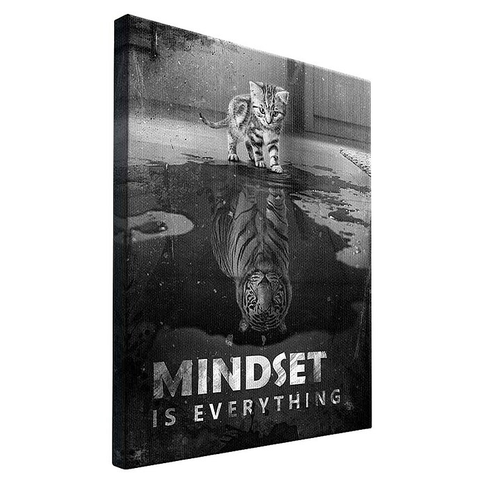 Dotcomcanvas Leinwandbild (Mindset Is Everything Tiger, B x H: 30 x 40 cm) | BAUHAUS