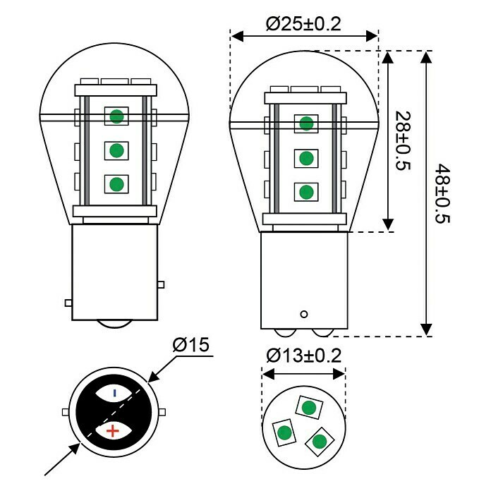 Talamex LED-Navigationsleuchtmittel für Boote0,9 W, 10 V - 30 V, Lichtfarbe: Grün Unknown