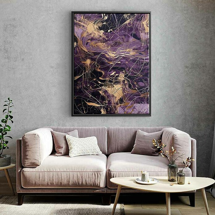 Dotcomcanvas Leinwandbild (Purple Storm - Abstrakt, B x H: 150 x 200 cm) | BAUHAUS