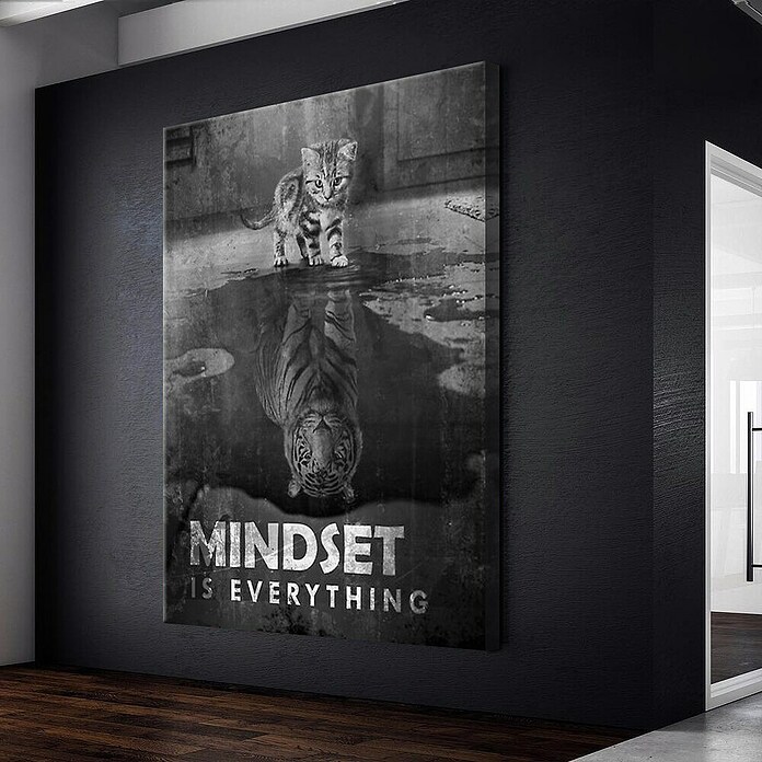 Dotcomcanvas Leinwandbild (Mindset Is Everything Tiger, B x H: 30 x 40 cm) | BAUHAUS