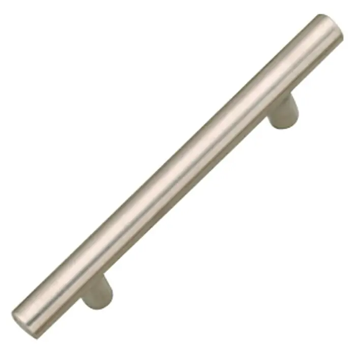 Nesu Tirador para muebles 65002 - L x An x Al: 17,8 x 1,2 x 3,6 cm, Distancia entre orificios: 128 mm - Tirador de armario plateado con un acabado cepillado y un diseño cilíndrico que ofrece un toque moderno y elegante a cualquier habitación.