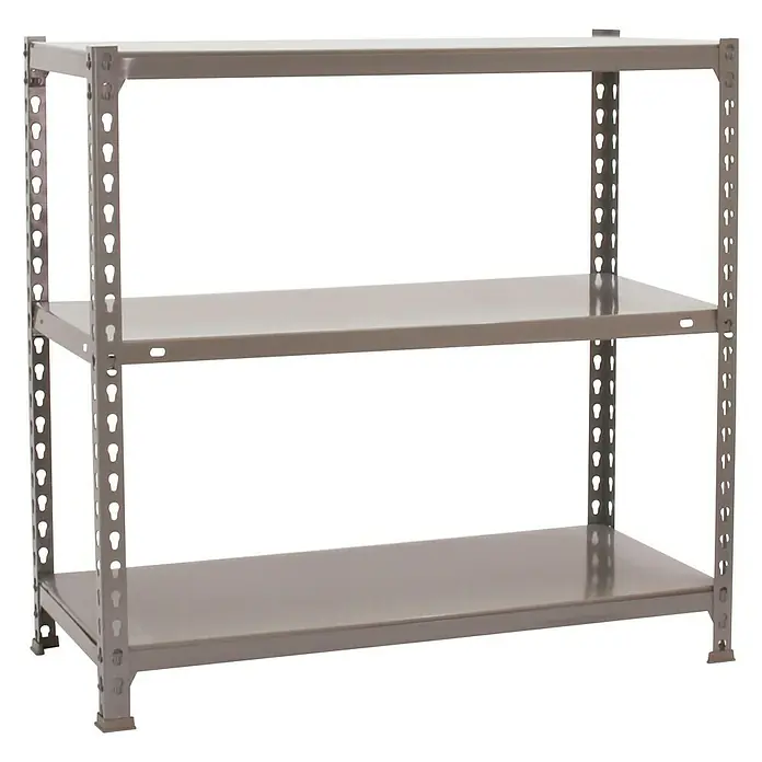 Simonrack Simonclick Estantería metálica Ecoclick Mini - Al x An x Pr: 90 x 80 x 30 cm, Capacidad de carga por balda: 70 kg, Número de baldas: 3 ud., Inserción, Gris - Estante claro con tres estantes y una estructura metálica resistente para almacenamiento y organización en el hogar u oficina.