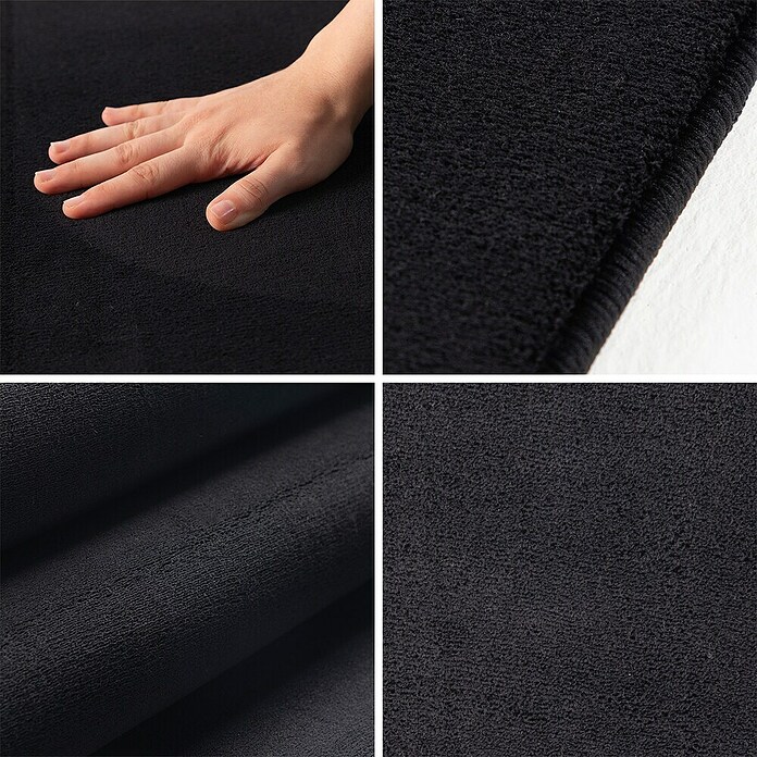 Kurzflorteppich Sky (Schwarz, Durchmesser: 120 cm, 100 % Polyester) | BAUHAUS