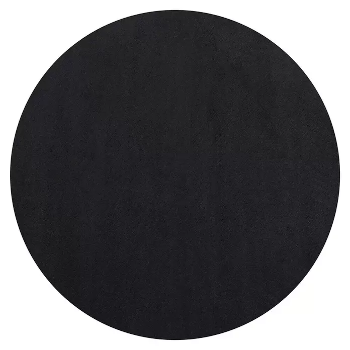 Kurzflorteppich Sky - Schwarz, Durchmesser: 160 cm, 100 % Polyester - Runde schwarze Filzmatte mit feiner Textur.
