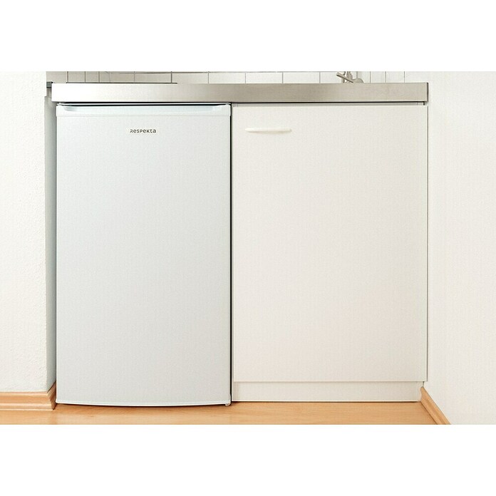 Respekta Miniküche Pantry MK100WC (100 cm, Mit Glaskeramikkochfeld + Kühlschrank, Weiß)