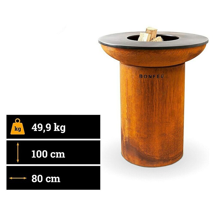 Bonfeu Brasero Bonbiza (Diámetro: 80 cm, Acero Corten) | BAUHAUS