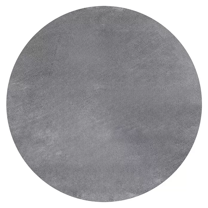 Kurzflorteppich Sky - Grau, Durchmesser: 120 cm, 100 % Polyester - Strukturierte graue runde Matte.
