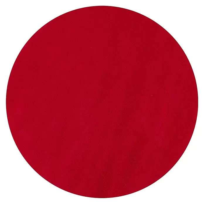 Kurzflorteppich Sky - Rot, Durchmesser: 120 cm, 100 % Polyester - Matter roter Kreis mit feiner Textur.