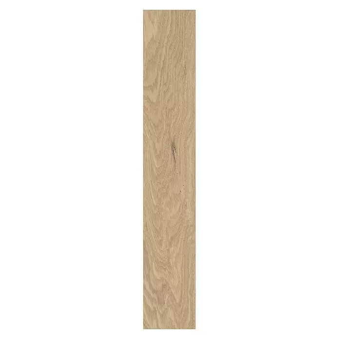 Parador Parkettmuster Trendtime 3 Living Plus Eiche Bardolino weiß - 200 x 95 x 13 mm, Fischgrät - Hellbraune Holzdiele mit sichtbarer Maserung und feinen Ästen.