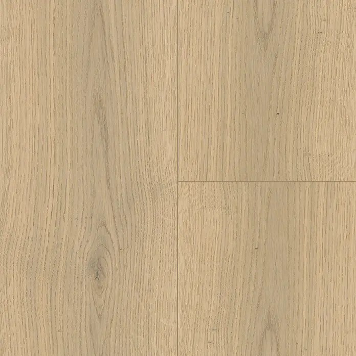 Parador Parkettmuster Classic 3060 Living Plus Eiche Soave weiß - 200 x 185 x 13 mm, Landhausdiele - Nahaufnahme von hellem Eichenparkett, das die natürliche Maserung und Farbnuancen des Holzes hervorhebt. Ideal für moderne und klassische Interieurs.