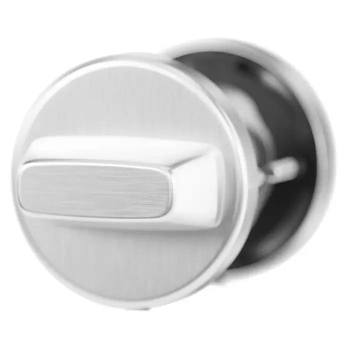 Hoppe Zimmertürgarnitur WC Stockholm - Stärke Tür: 37 mm - 42 mm, Aluminium, Schlitzkopf/Olive - Gebürsteter silberner Türverschluss mit Drehgriff.