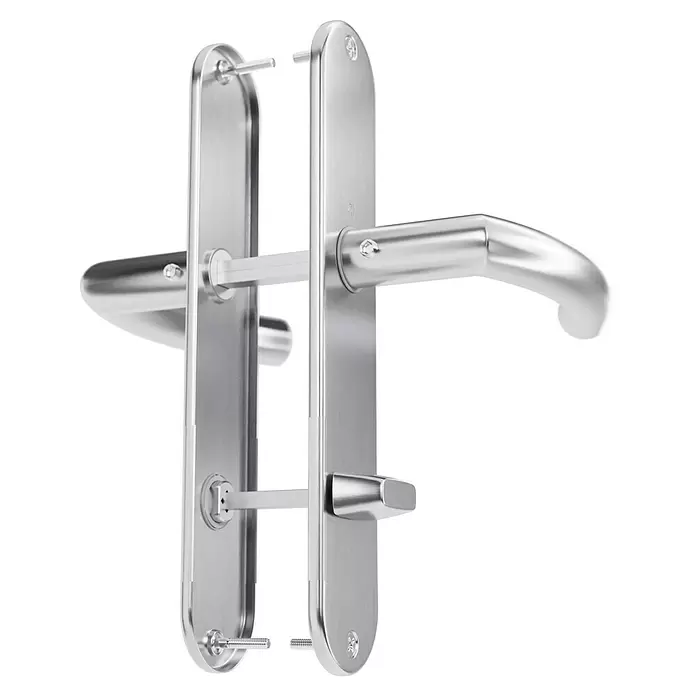 Hoppe Zimmertürgarnitur WC NarvikStärke Tür: 42 mm - 37 mm, Edelstahl, Schlitzkopf/Olive