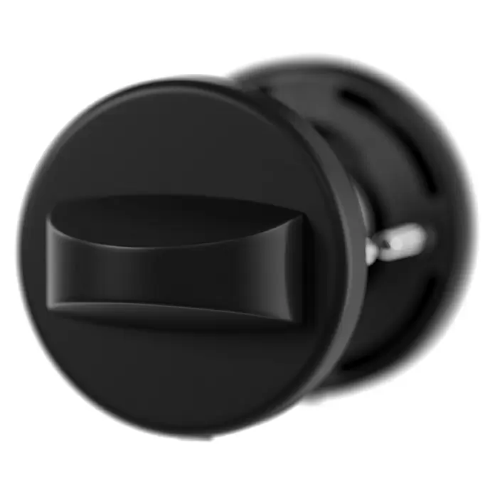 Hoppe Zimmertürgarnitur WC New York - Stärke Tür: 42 mm - 37 mm, Aluminium, Schwarz, Schlitzkopf/Olive - Mattschwarzer Türknauf mit rechteckigem, ergonomischem Griff.
