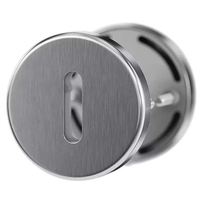 Hoppe WC-Drückergarnitur Stockholm - Stärke Tür: 37 mm - 42 mm, Edelstahl, Buntbart - Gebürstete Metall-Schlüssellochabdeckung.