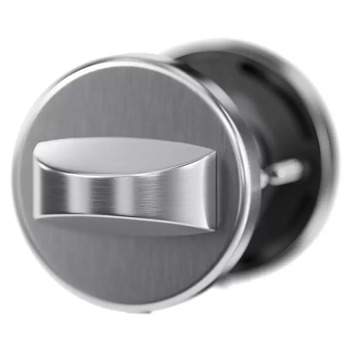 Hoppe Zimmertürgarnitur WC Vitoria - Stärke Tür: 42 mm - 37 mm, Aluminium, Schlitzkopf/Olive - Modernes Türschloss aus gebürstetem Silber mit Drehknauf.