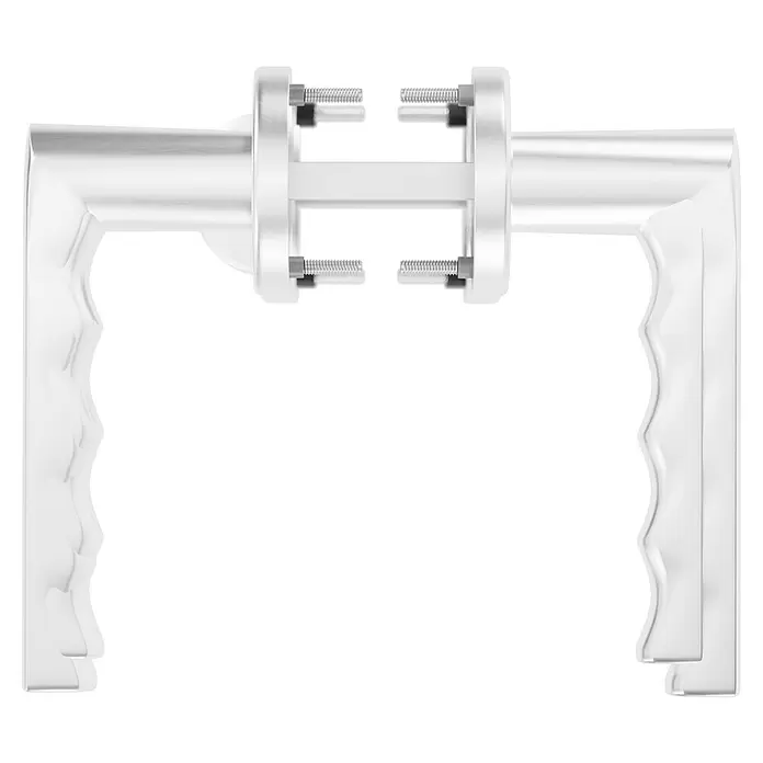 Hoppe Zimmertürgarnitur WC Hamburg - Stärke Tür: 42 mm - 37 mm, Aluminium, Silber, Schlitzkopf/Olive - Gebürsteter weißer Metallgriff mit zentraler verschraubter Verbindung.