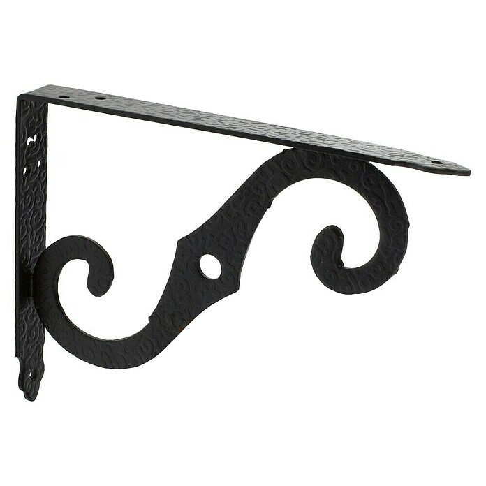Rei Escuadra de soporte Forja (L x An x Al: 15 x 20 x 1,2 cm, Carga soportada: 20 kg, Acero, Negro)