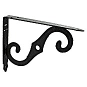 Rei Escuadra de soporte Forja (L x An x Al: 15 x 20 x 1,2 cm, Carga soportada: 20 kg, Acero, Negro)